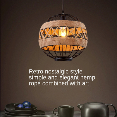 American Country Bar Cafe Restaurant Vintage Loft Light Hemp Rope Chandelier