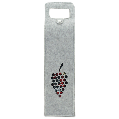 Custom Pattern Felt Wine Tote Bag Non Woven 750ml Wine Bottle Bag For Christmas Festival