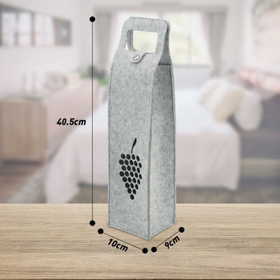Custom Pattern Felt Wine Tote Bag Non Woven 750ml Wine Bottle Bag For Christmas Festival