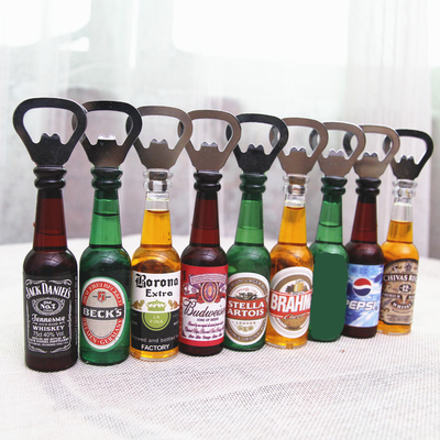 Multifunction Bottle Shape Beer Opener Custom Logo Wall Mount Beer Fridge Magnet Opener