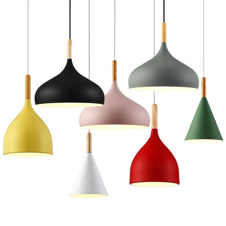 Aluminum Solid Wood Modern Home Decorative Luxury Indoor Vintage Pendant Nordic Chandeliers Droplight