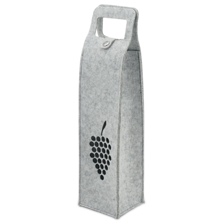 Custom Pattern Felt Wine Tote Bag Non Woven 750ml Wine Bottle Bag For Christmas Festival